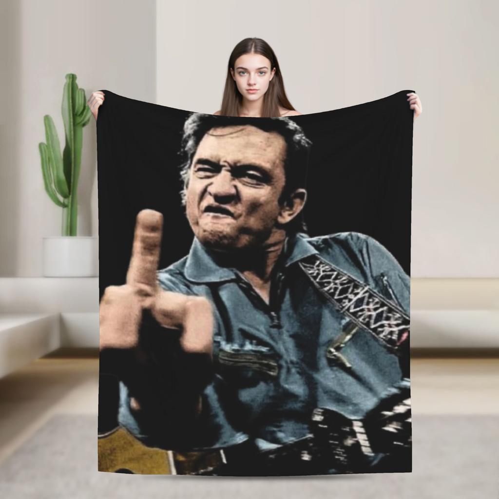 Johnny Cash Blankets Fleece Spring/Autumn Multi-function Super Soft Throw Blankets for Sofa Travel Bedspread