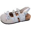 Bow Pearl Sandals Women's 2025 New Summer with Skirt Bag Head Sandals Versatile Flat Mary Jane Shoes