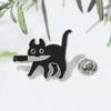 Креативная мультяшная черная кошка в форме популярной эмалированной булавки, значок на лацкан, брошь, забавная