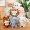 16cm Cute Sitting Animals Red Panda Fox Siamese Cat Soft Plush Dolls Stuffed Otter Pig Plushie Baby Toys Gifts For Children