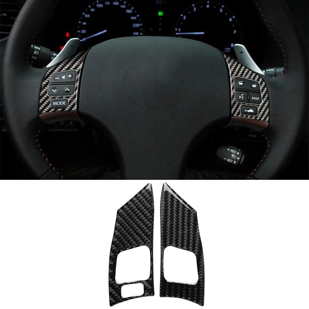 2 шт. для Lexus IS IS250 300 350C 2006-2012 Автомобильный руль, кнопка, декоративная крышка, накладка, наклейка, автомобильные аксессуары, углеродное волокно