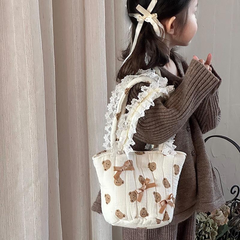 Charming Animal Print Children's Handbag With Bowknot Design Ideal For Preschool Use