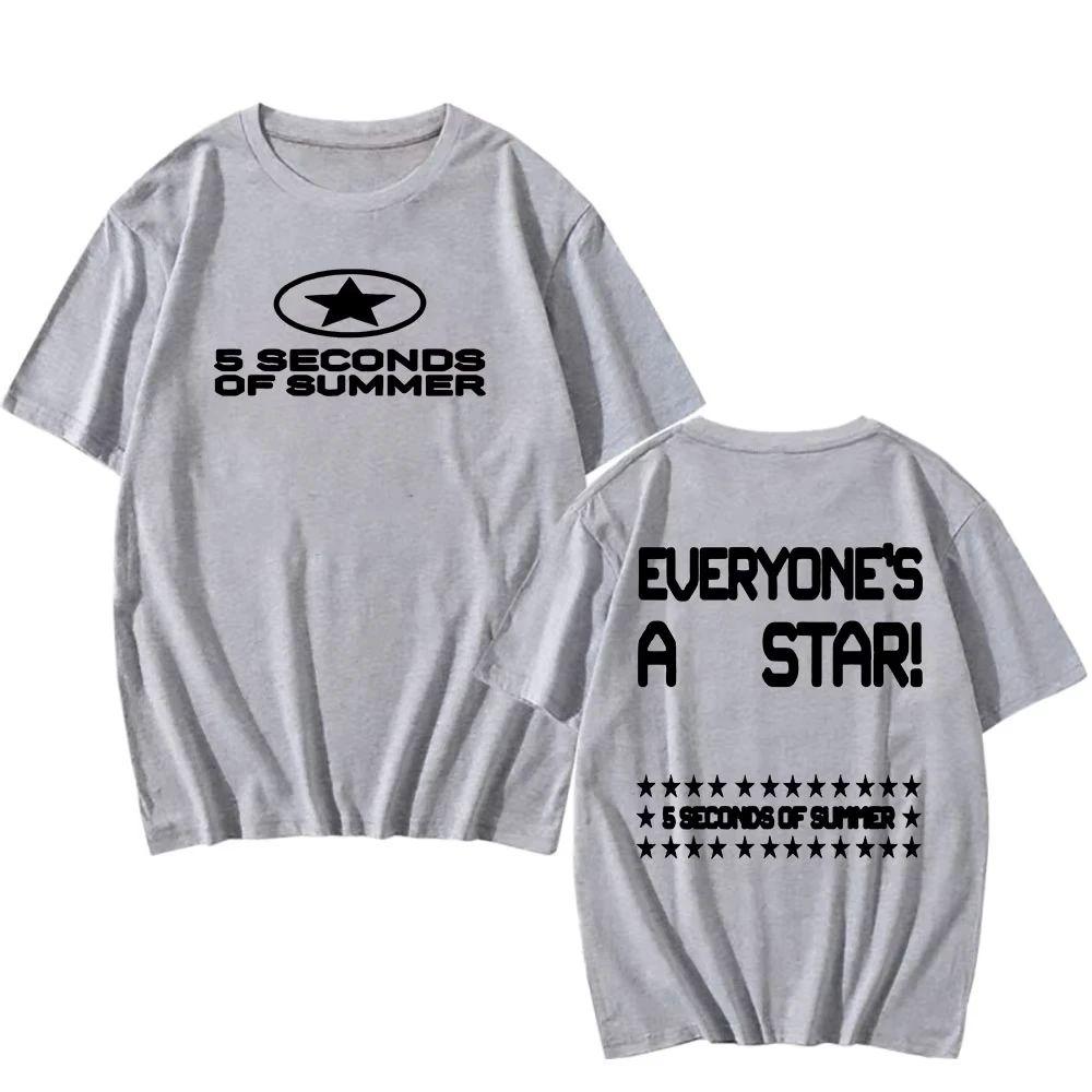 Everyones A Star Album Tshirt 5 SECONDS OF SUMMER Band Tees Y2k Hip Pop Short Sleeve Oneck Casual Tshirts Graphic Print Top
