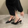 Fashion Female Shoes On Sale 2024 Fashion Slip On Women's Pumps Autumn Pointed Toe Solid Dress Mid Heel Office Small Fresh High Heels