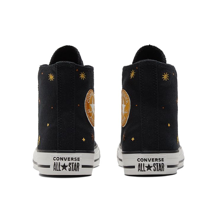 Converse Chuck Taylor All Star Galaxy Pattern модные удобные нескользящие прочные высокие парусиновые туфли женские кроссовки черные желтые A02885C