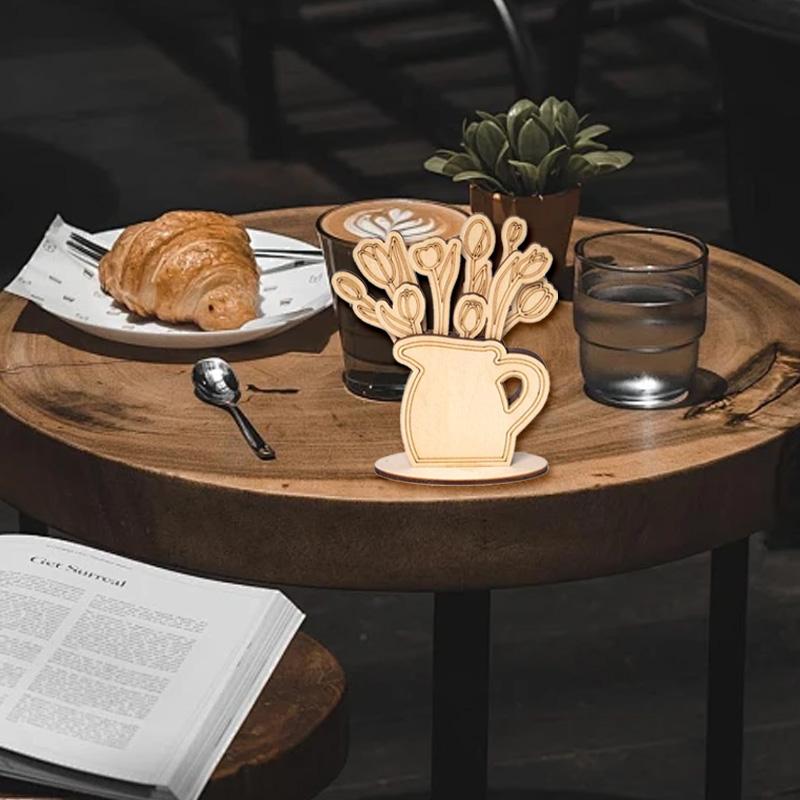 1 шт. Картина для украшения дома, поделки, букет, орнамент, ручная работа, сделай сам, деревянные креативные подарки, многослойные искусственные цветы, ваза для украшения