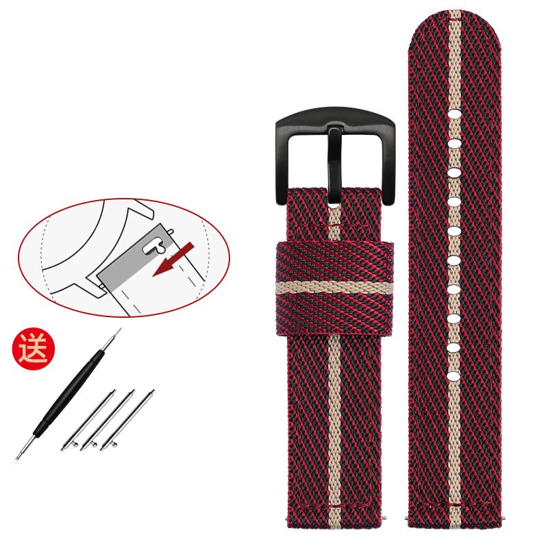 Нейлоновый ремешок для пожилых людей, 18 мм, 20 мм, 22 мм, 24 мм, быстросъемный водонепроницаемый браслет, ремешок для наручных часов