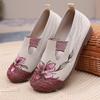 2025 Summer Cloth Shoes Women's Shoes Breathable Soft Sole Round Head Embroidered Shoes Non-slip Mother Shoes