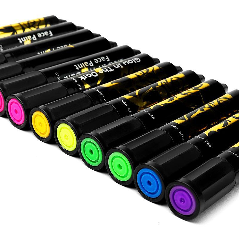 Набор из 6/12 светящихся красок для тела в палочках для макияжа на Хэллоуин и сцены