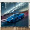 3D Роскошные Современные Роскошные Спортивные Машины Крутой Мальчик 2 Шт. Затемняющие Шторы Для Гостиной Спальни Кухни Домашнего Декора Крючка