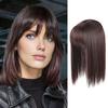 Женский длинный прямой парик с воздушной челкой, высокотемпературное волокно, естественный вид, гладкий парик, цельная замена головы