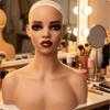Манекен-бюст на плечи ПВХ Реалистичная голова для салонных стилистов, Фотосъемки 01 Коричневый