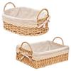Handmade Handwoven Storage Baskets With Handles Kitchen Organizer Cosmetic Boxes For Bedroom Bathroom Breakfast Fruit Decorative
