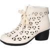 Женские кожаные ажурные ботильоны на устойчивом каблуке, стильные, весна-лето, новые, с круглым носком, мягкой подошвой, дышащие, на молнии, с вырезами, ankle boots