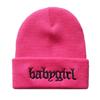 Unisex Hip hop cold cap Warm hood Embroidery Knitted hat Winter Babygirl Wool cap