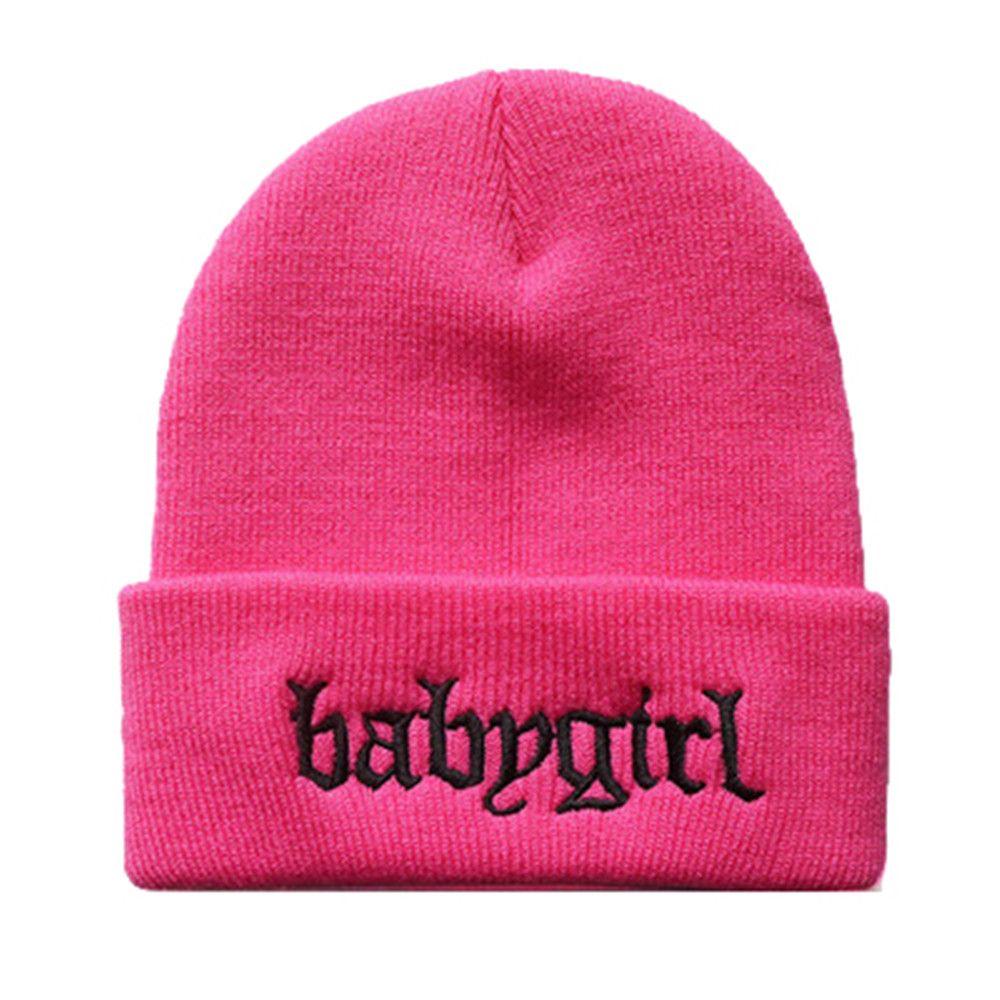 Unisex Hip hop cold cap Warm hood Embroidery Knitted hat Winter Babygirl Wool cap