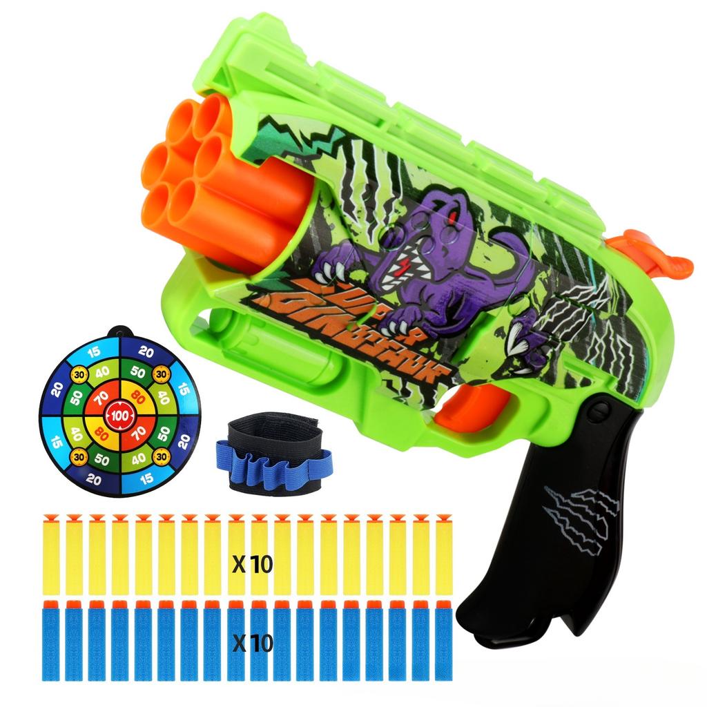 Children Air Soft Bullet Gun Toys Graffiti Shark Color Scheme 6-Round Automatic Safe Outdoor Shooting Sports Kids Boys Gifts