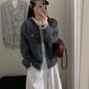 Вязаный кардиган на молнии женский осенне-зимний новый свободный повседневный ленивый контрастный цвет с капюшоном свитер-куртка женская