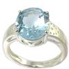 Handmade Silver Ring 'Sissi' Silver Blue Topaz - 12x10 Mm