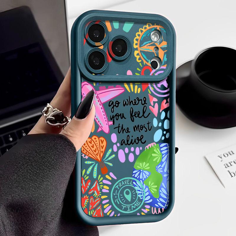 Cartoon Fire Balloon Pattern Case For iPhone 17 Pro Max Shockproof Silicone Bumper Cover For iPhone 16 Pro Max Funda iPhone 15 14 13 12 11 16E Air