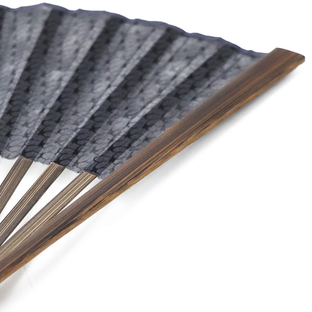 Fan Fan Set with Black [Osaka Choseido] Fan, Men's, Fashionable, Business, Bag, Holder, Handkerchief, Swallow,