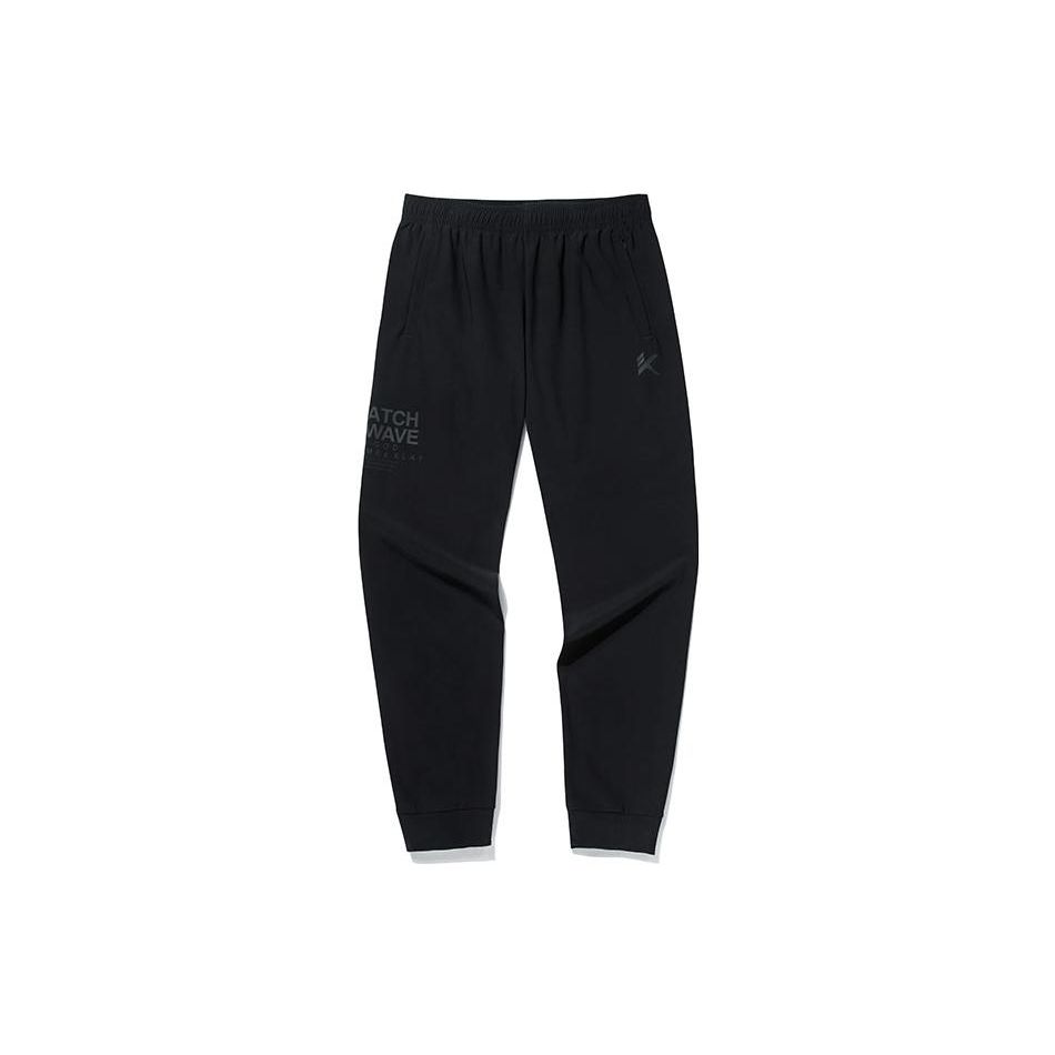 Anta Однотонные свободные джоггеры с буквенным принтом и эластичными манжетами, мужские брюки, черные 152131302-1