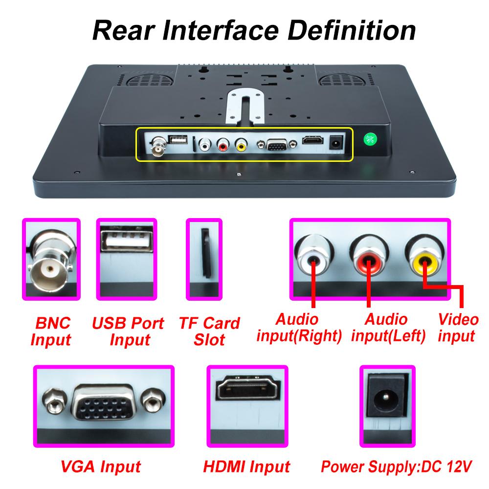 13,3-дюймовый IPS-дисплей, автомобильный подголовник, MP5-видеоплеер, 2K, 1920*1080, экран, электронный альбом, AV, HDMI, VGA, BNC, вход, 2*2 Вт, динамик