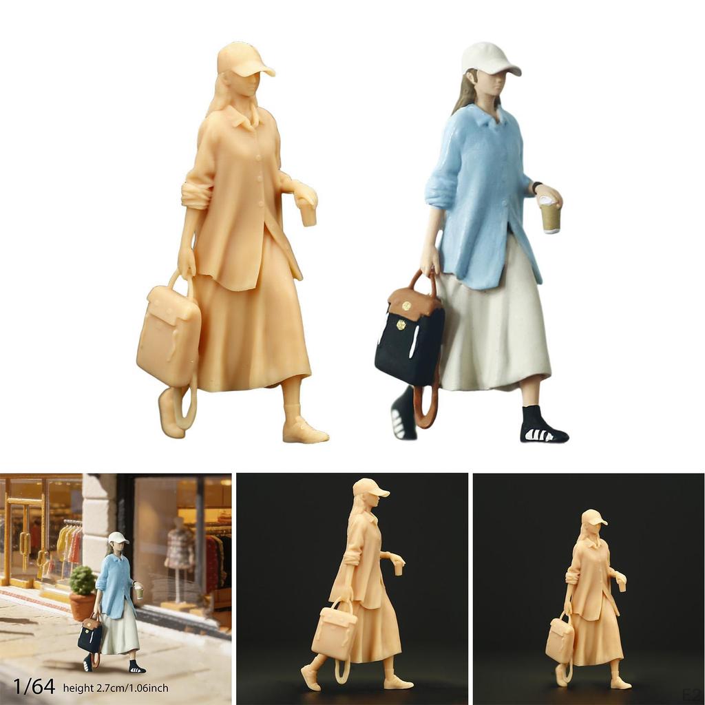 Миниатюрная фигурка девочки в масштабе 1/64, люди, имитация, прочная смола для макетных поездов, архитектурная