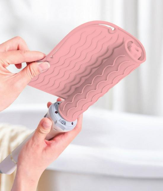 Hair Styling Tools: Curling Iron & Straightener with Non-Slip Silicone Insulation Pad.