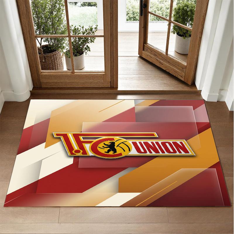 Union Berlin FC Design Crystal Velvet Rug Soft Decorative Mat for Bedroom Entrance