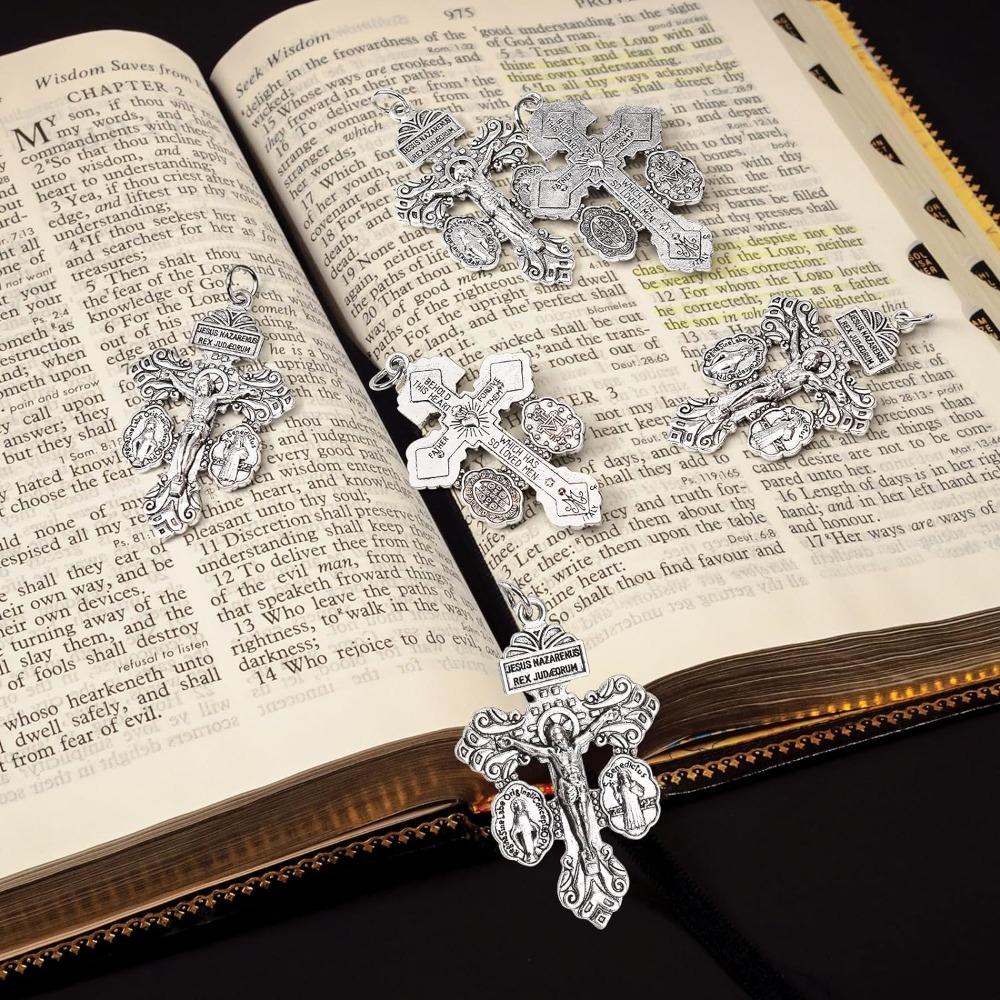 6 шт. многоцелевые католические распятия католические четки детали изготовление католических молитвенных бусин подвески