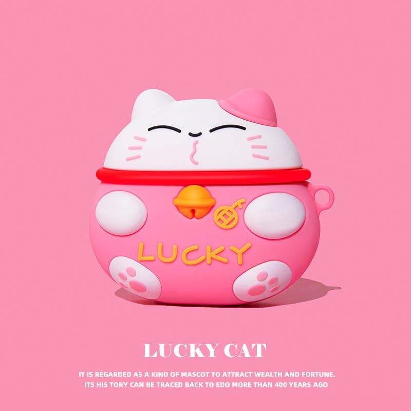 Чехол 3D Cute Lucky Cat для наушников Apple AirPods 1 2 Pro Bluetooth, чехол для 3-х наушников Air pods Pro2, мягкий силиконовый защитный чехол