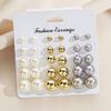 iF ME 15 пар/компл. круглые серьги-гвоздики для женщин, гипоаллергенные серебряные серьги, аксессуары, ювелирные изделия
