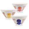 Kunzan Kiln Tea Bowls Set of 3 Diameter 11cm Height Nordic Flowers Hasami Ware Made In Japan J-kitchens 6.5cm