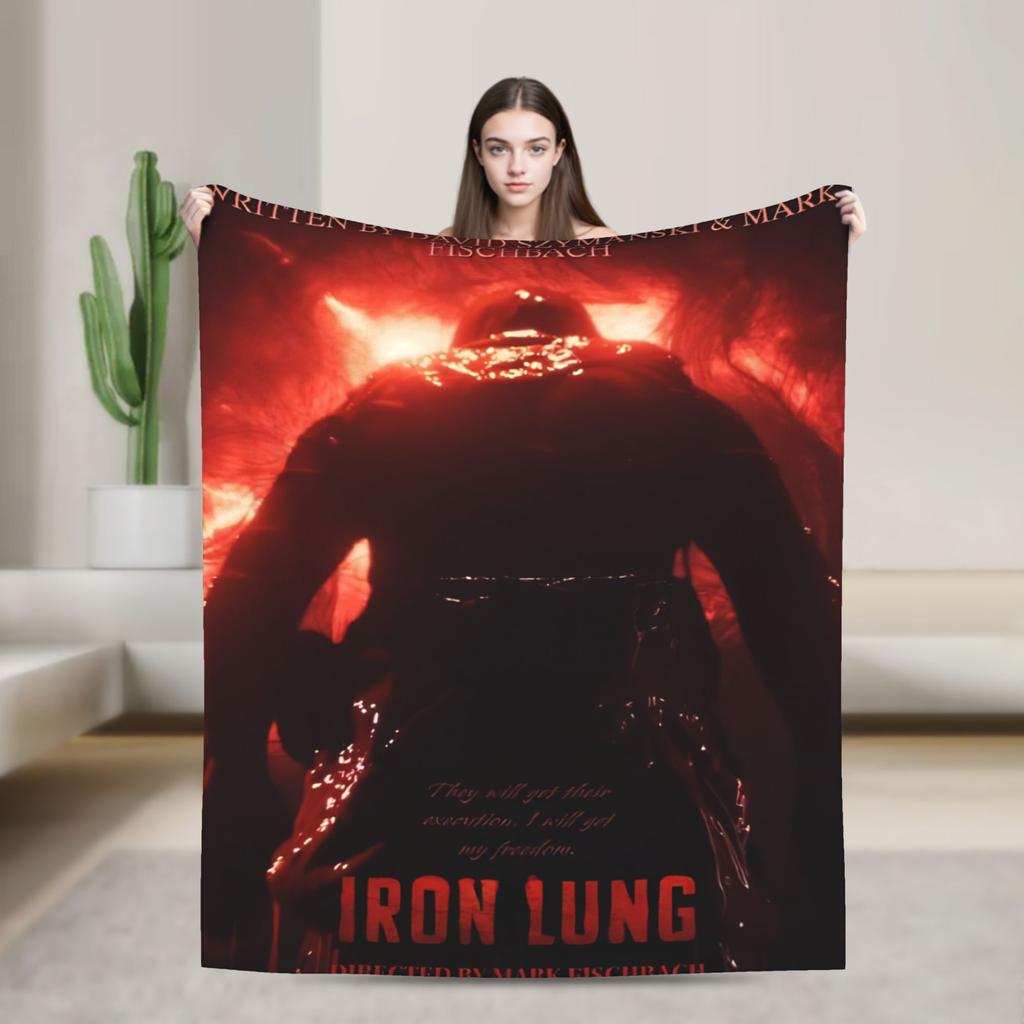 Horror Game Iron Lung Blanket  Warm Soft Aesthetic Plush Bedding Throws For Kids Adult Bedroom Flannel Bedspread Bed Cover