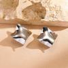 Bestselling Fashion Geometric Earrings Jewelry Women's Stainless Steel Irregular Pleated square Earrings 18k Gold-plated Jewelry