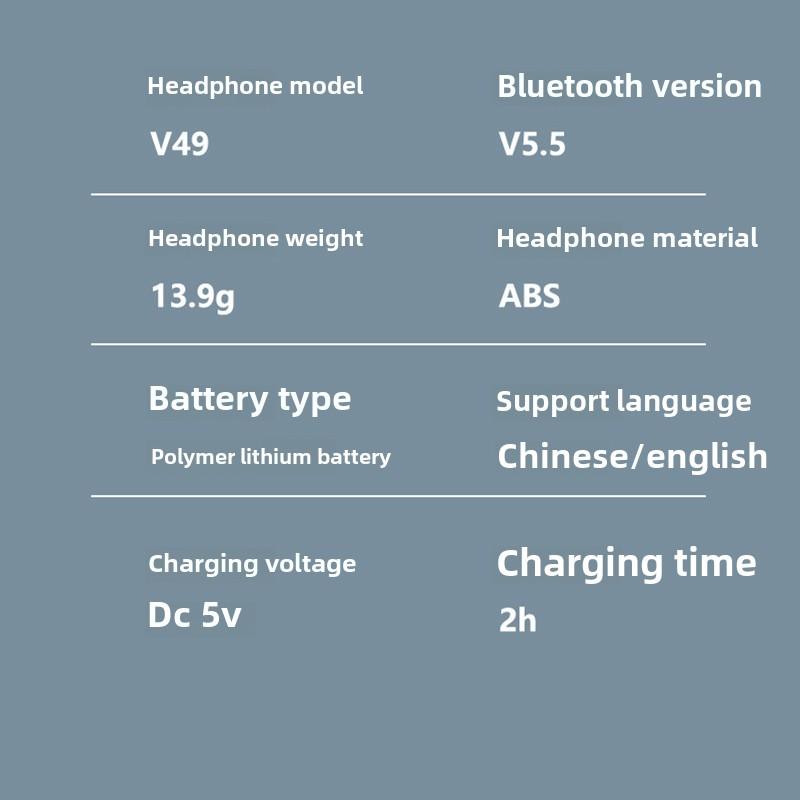 Bluetooth Headset Single Ear Air Conduction Not Into The Ear Hanging Ear Digital Display Motion Can Be Rotated Business