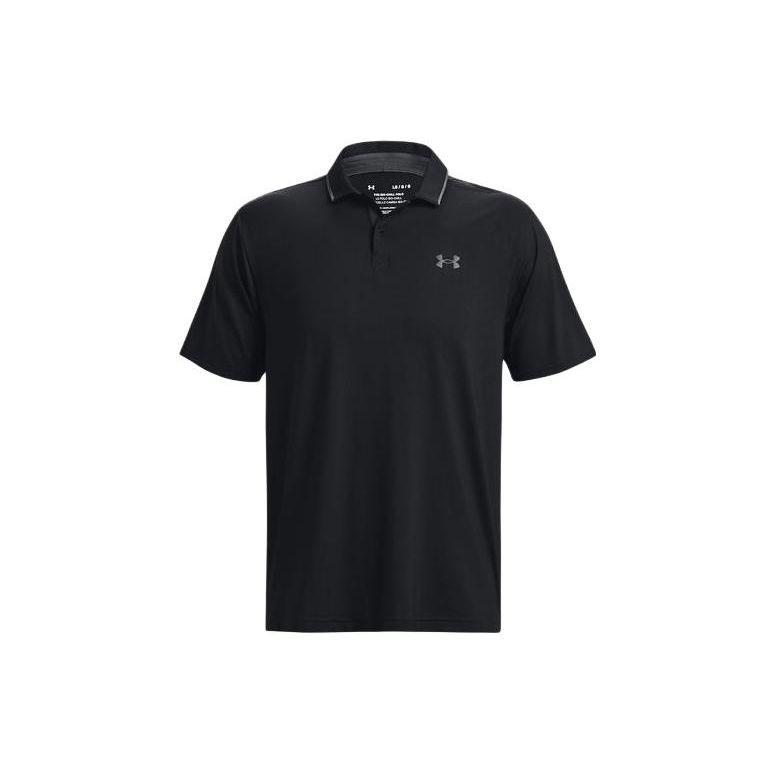 Under Armour Iso Chill Logo Print Short Sleeve Polo Men Tops Black 1377364-001