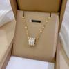 316L Stainless Steel New Fashion Fine Jewelry Three Rows Zircon Round Roller Charm Chain Choker Necklaces Pendants For Women