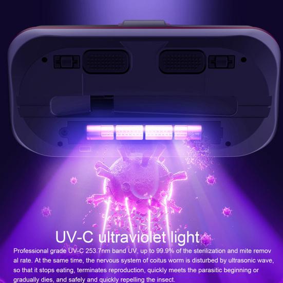 Пылесос для матраса Антиаллергенный пылесос для кровати с УФ-светом 12000 Па Сильное всасывание Ручные беспроводные подушки Простыни Диваны Пылесос