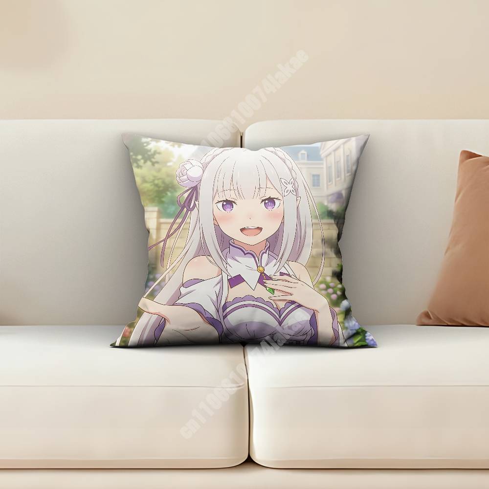 Эмилия Re Zero Наволочка Подушка для Дивана Чехол для Подушки Рабочего Места Креативный Акцент Домашний Декор