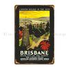Brisbane Australia Poster Metal Sign Wall Mural Iron Mural Cinema Wall Plaque Tin Sign Poster