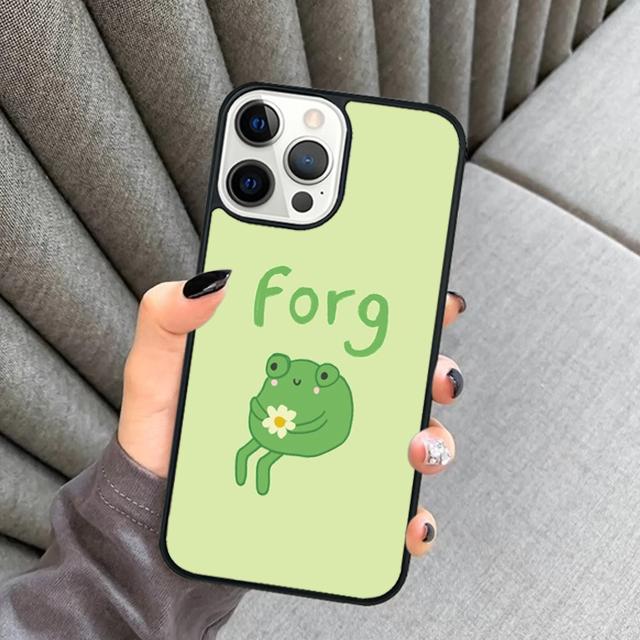 Cute Kawaii Frog Phone Case For iPhone 17 Air 16 15 14 plus 12 13 Pro max Soft Bumper Shell Cover coque