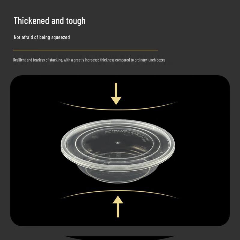 Microwaveable Disposable Round Food Container with Lid