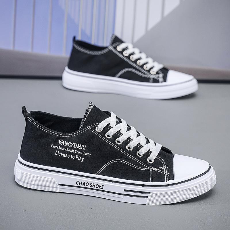 2025 осень новые мужские парусиновые туфли в гонконгском стиле дышащие мужские туфли модные универсальные трендовые повседневные туфли в студенческом стиле