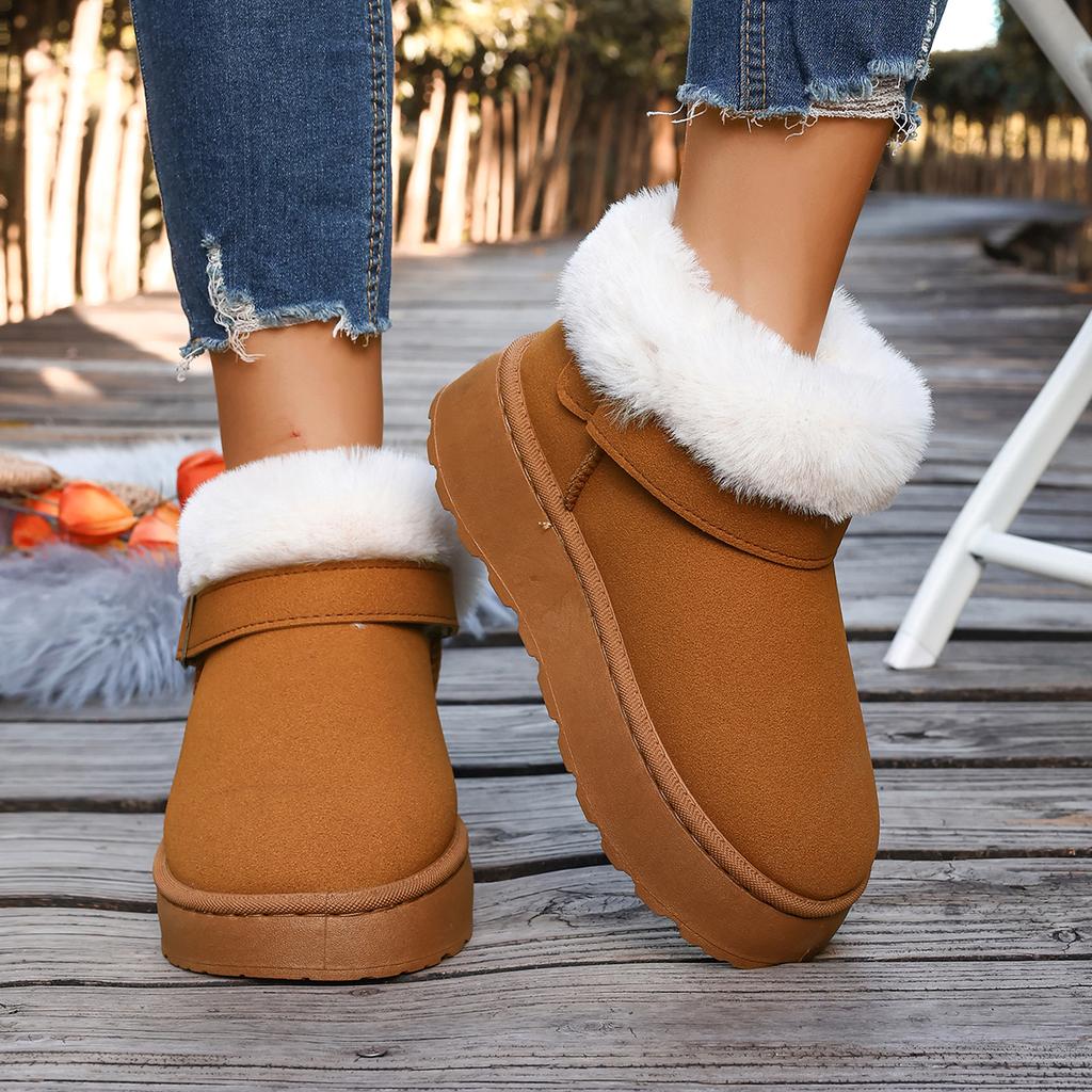 2025 Winter Fashion Retro Casual Snow Boots Soft Soled Comfortable ShoesWomen Warm Non Slip Chunky Cotton Plush Ankle Boots