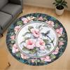 1 шт. Круглый коврик для стула с цветами гибискуса, ковер для офисной зоны - Нескользящий, напольный коврик для офиса, спальни, идеальный подарок для домашнего декора c0112100