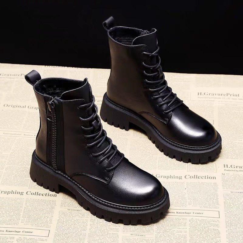 Fashion Booties Autumn Winter Bright Upper Woman Short Shoes Punk Style Leather Round Toe New Rock High Quality Pu Ankle Boots for Women