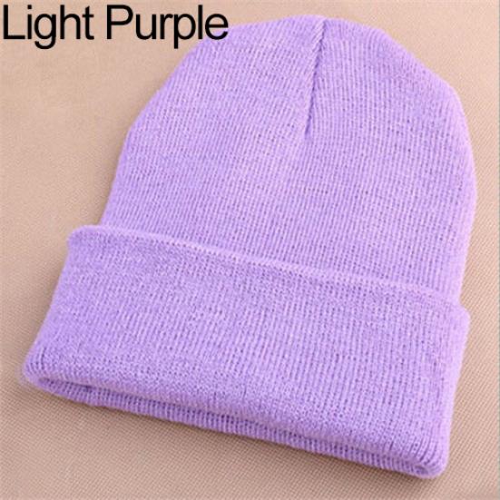 Beauty Beanie Knit Ski Hip-Hop Winter Warm Elastic Wool Yarn Cuff Hat