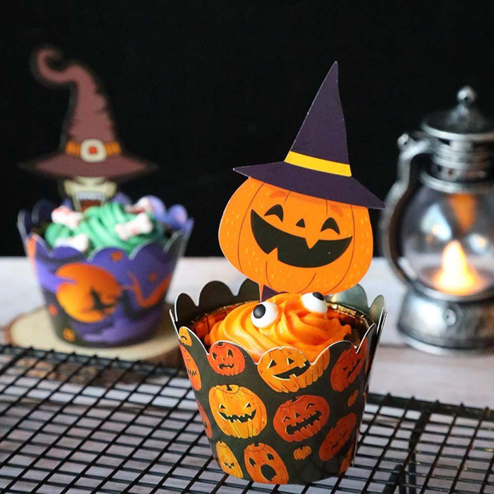 Party Cupcake Tray Witch Halloween Decoration Muffin Cases Cupcake Wrapper Paper Cup Cake Topper